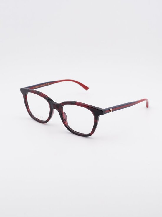 Gucci Accessories - Gucci GG1864O 003 Eyeglasses Red Havana 50mm Square Frame